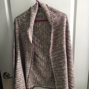 Vest like high low knit cardigan